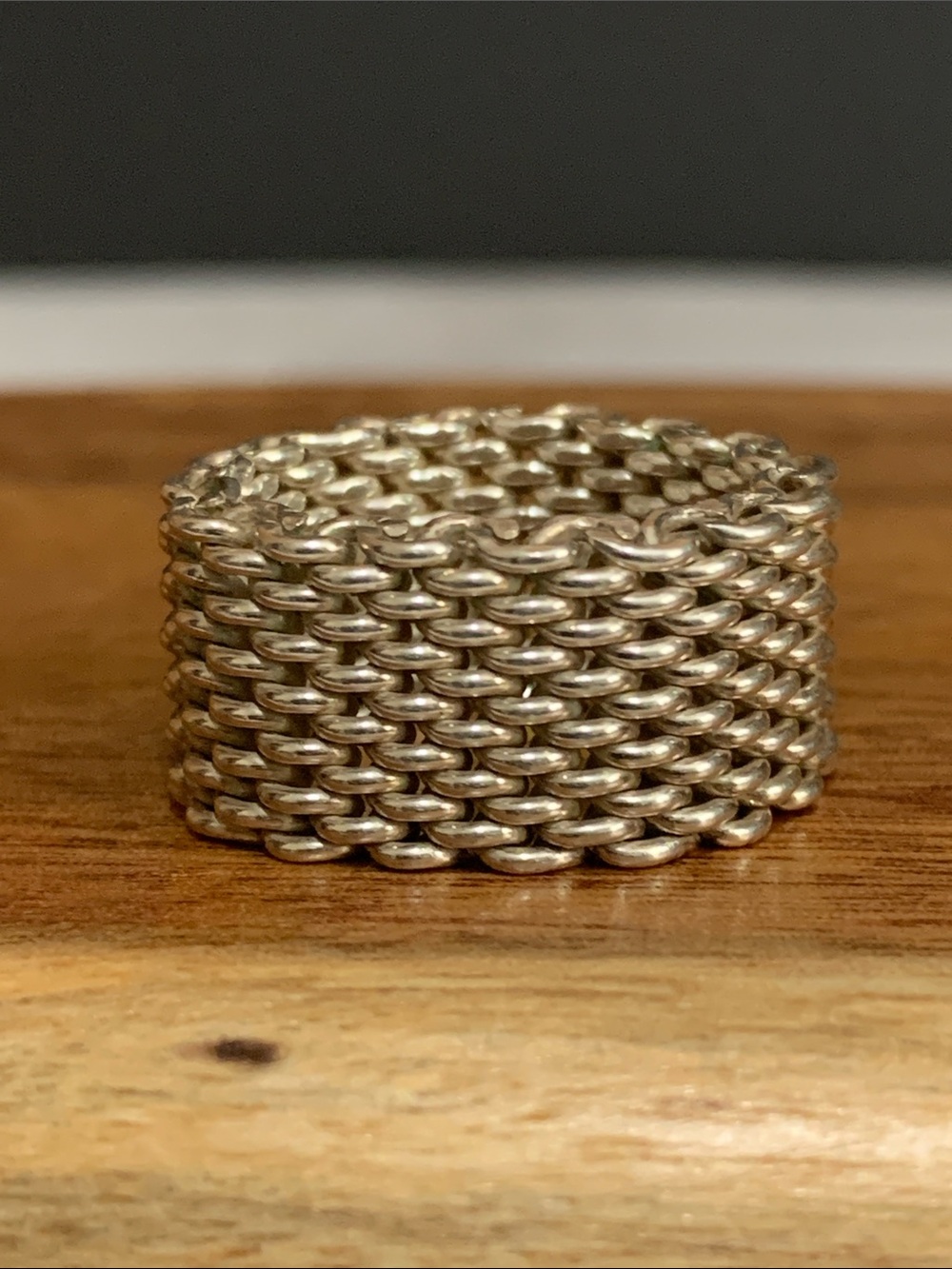 925 silver mesh ring size 6